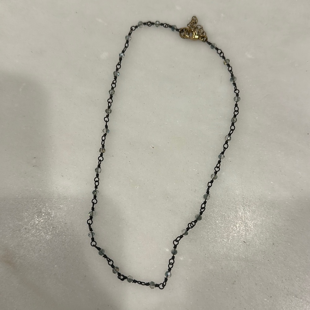 3 necklaces. Palm tree necklace. Clear beaded necklace. Black/clear necklace. - Picture 5 of 5